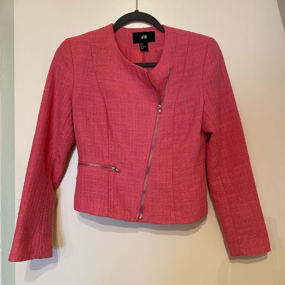 H&M Pink Tweed Blazer